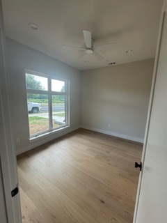 Bedroom with vaulted ceiling and ceiling fan Bedroom with vaulted ceiling and ceiling fan