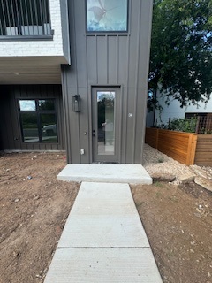 Exterior entry and covered walkway at 3803 Manorwood, Austin Exterior entry and covered walkway at 3803 Manorwood, Austin