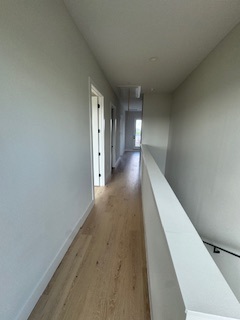 Upstairs hallway with built-in bench Upstairs hallway with built-in bench