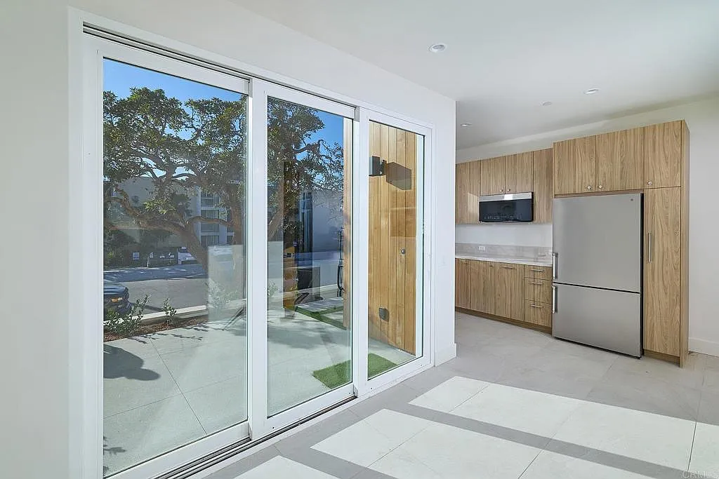 ADU kitchen with sliding glass entry ADU kitchen with sliding glass entry