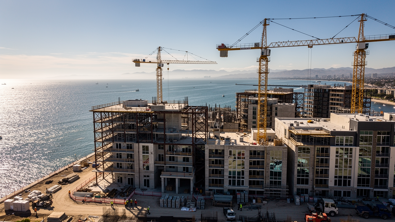 Multifamily construction along the Chula Vista Bayfront on San Diego Bay