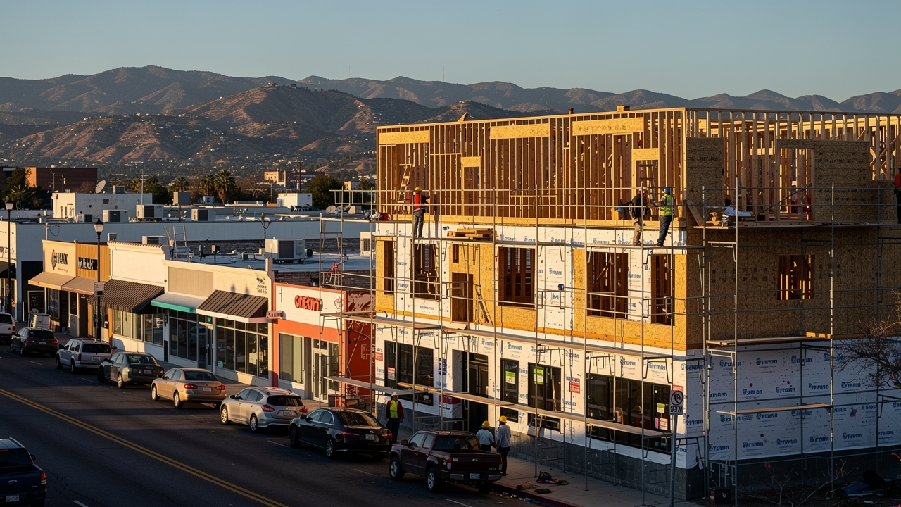 Ground-up multifamily construction on Main Street in El Cajon