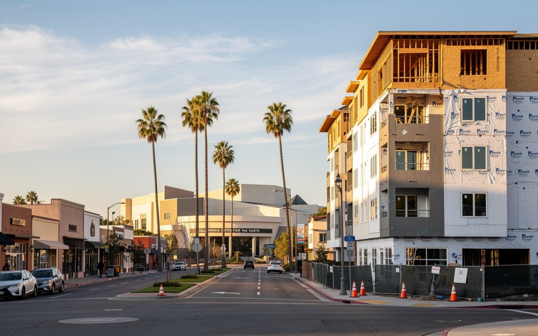 Ground-up multifamily construction in downtown Escondido near the California Center for the Arts