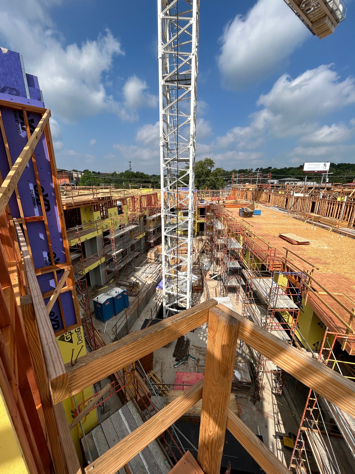 Ground-up multifamily building under construction