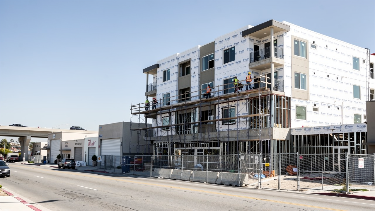Mixed-use multifamily construction along Balboa Avenue in Kearny Mesa San Diego